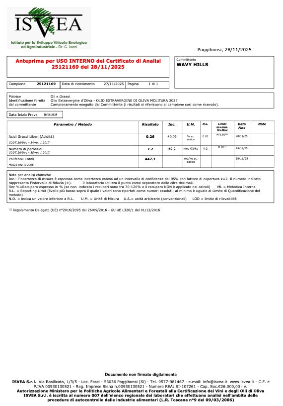Wavy Hills Tuscan Extra Virgin Olive Oil – 2025 New Harvest (From Pienza, Italy)